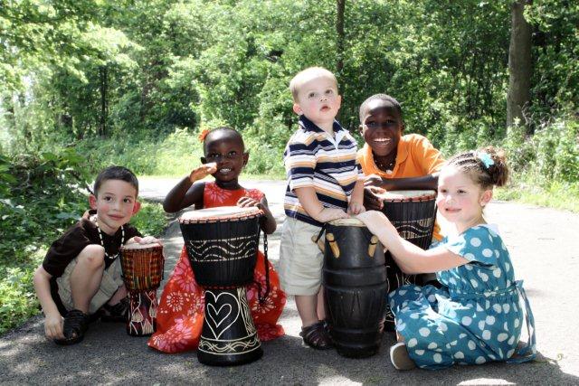 Children Playing drums