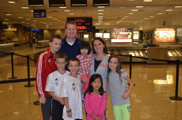 Weeks family at airport